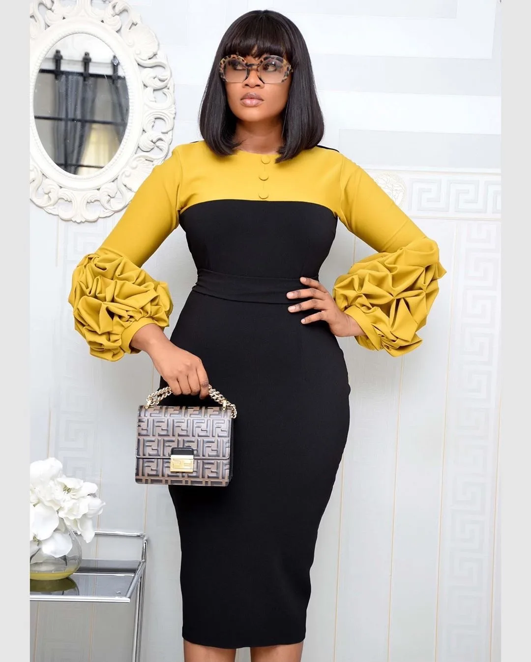 Custom  office dresses african women ladies pencil dress casual office dresses for women