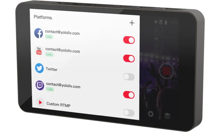 
Yolobox Portable Live Streaming Video Encoder Studio Live Broadcasting Device with 7 inch Touch- Screen Live Streaming Box 