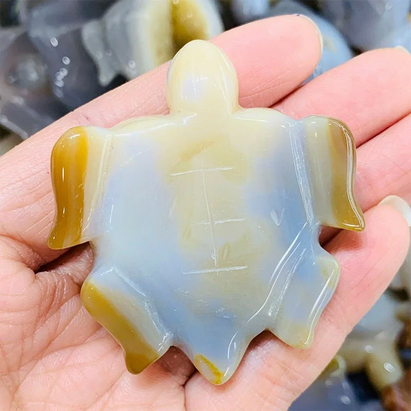 2024 Wholesale Natural Crystal Animals Agate Geode Tortoise Agate Turtle for Decoration