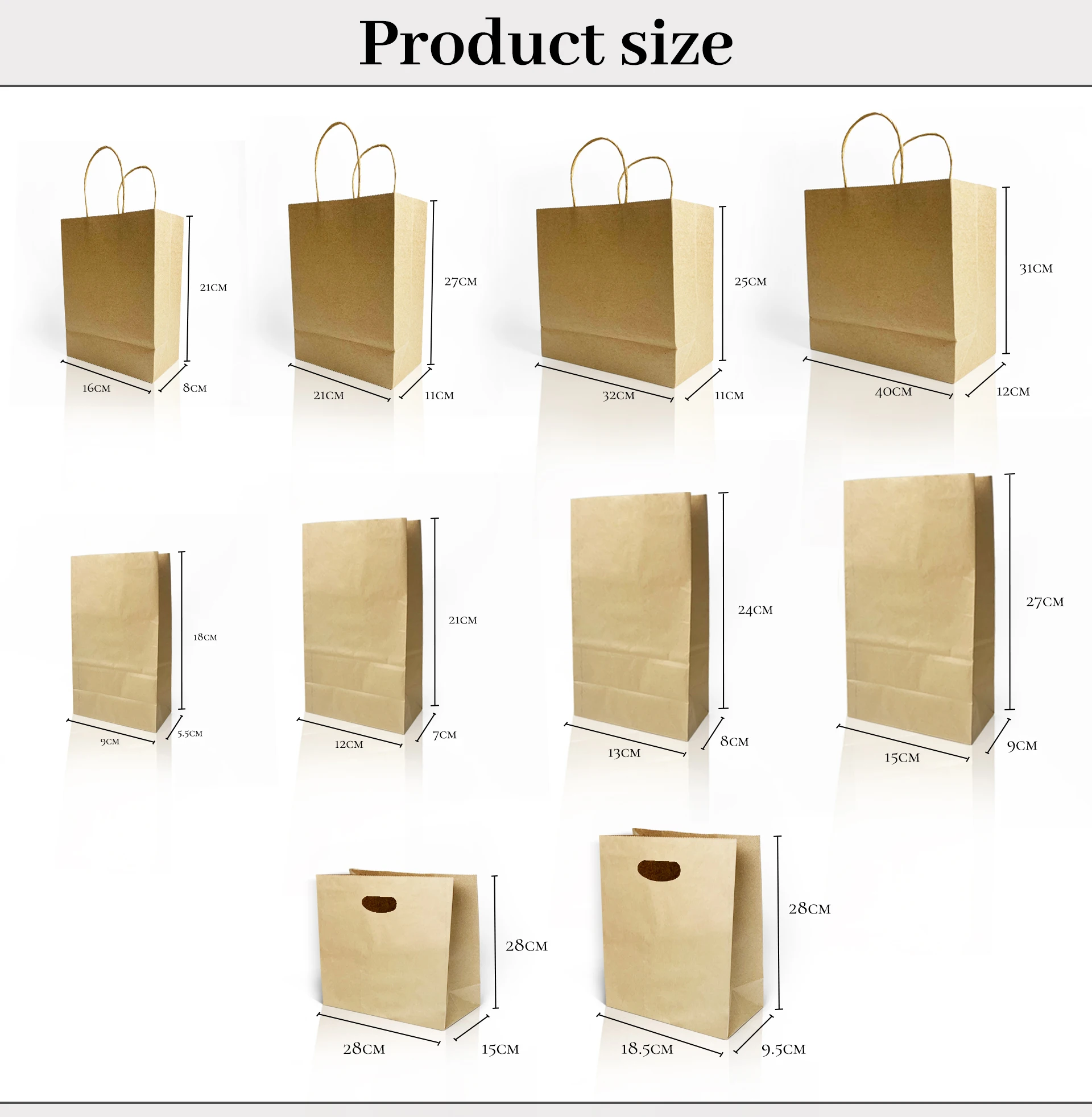 Without handle or with handles good quality shopping bags boba tea custom logo size kraft package paper bag for cup