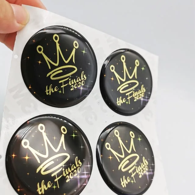 New hot sell customized color printing epoxy resin adhesive dome epoxy logo accessories