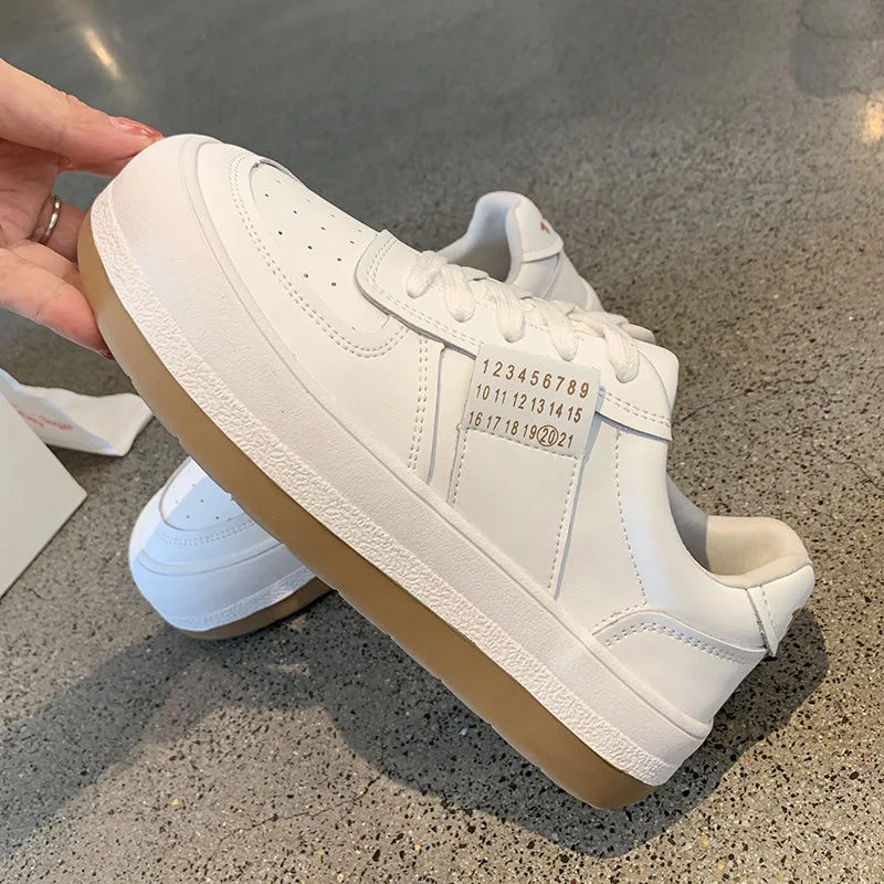 Small white shoes female 2023 spring new all-match platform sneakers niche breathable student leisure board shoes ins tide