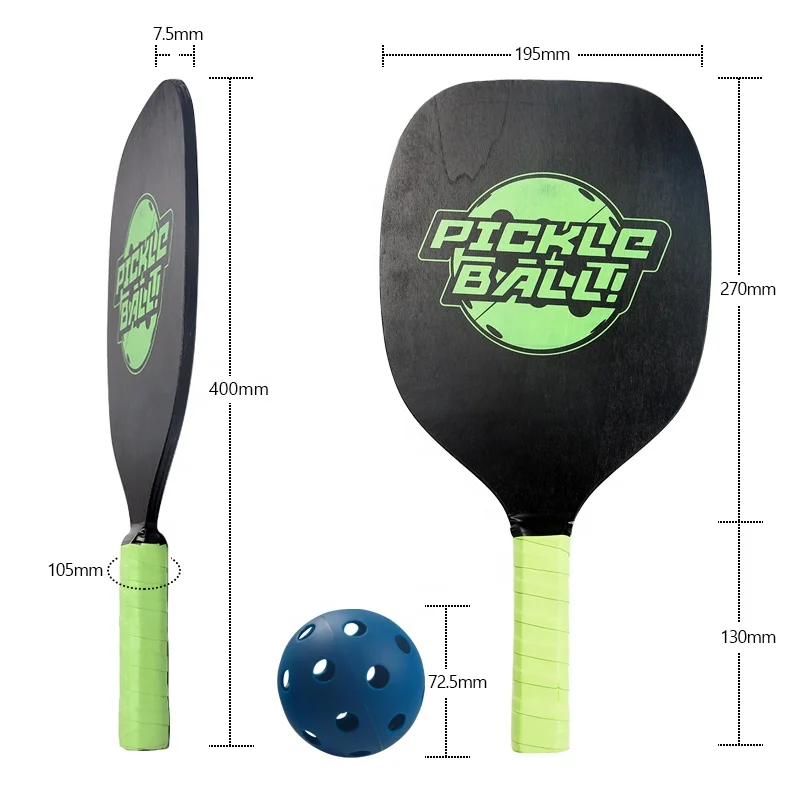 2024 outdoor/indoor activity great design single side silk printing oem/odm custom set of 2 wooden plywood pickleballs