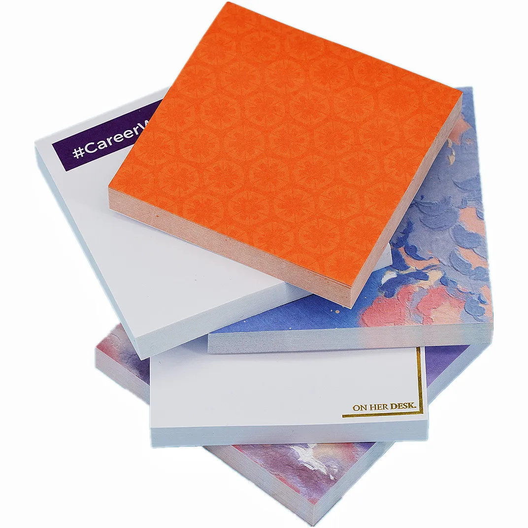 1.5x2/2x3/3x3/3x4/3x5/4x6 Inch Full Color Printing Gold Custom Size Sticky Notes Custom Sticky Notes