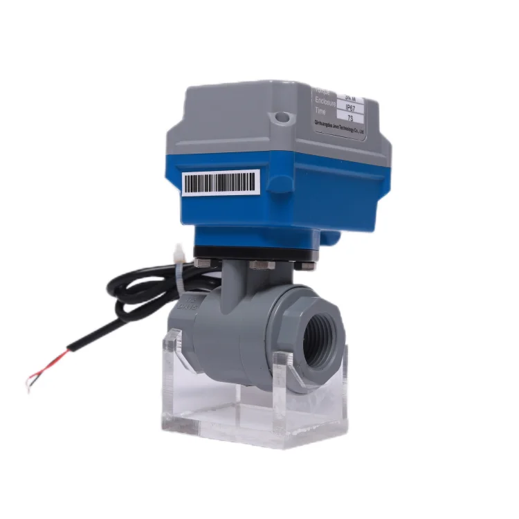DN15-DN25 Three lines and one control AC220V/DC 24V  CPVC EPDM mini electric water 2way ball valve