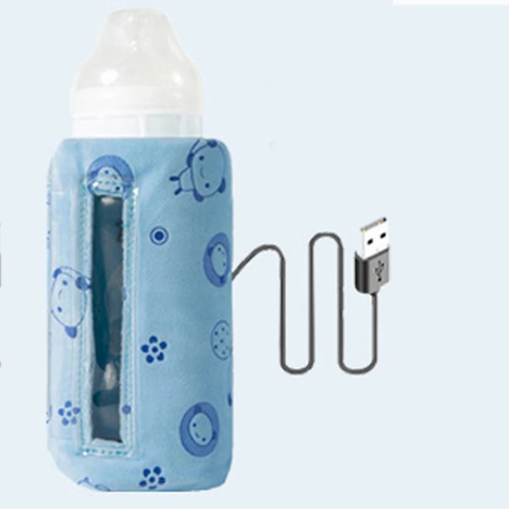 Portable USB breast milk warmer bottle pouch insulated Movable baby bottle biberon Velvet heater bottle bag