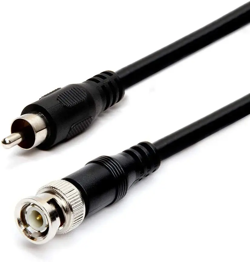 BNC Male to RCA Male Video Cable Black for monitors