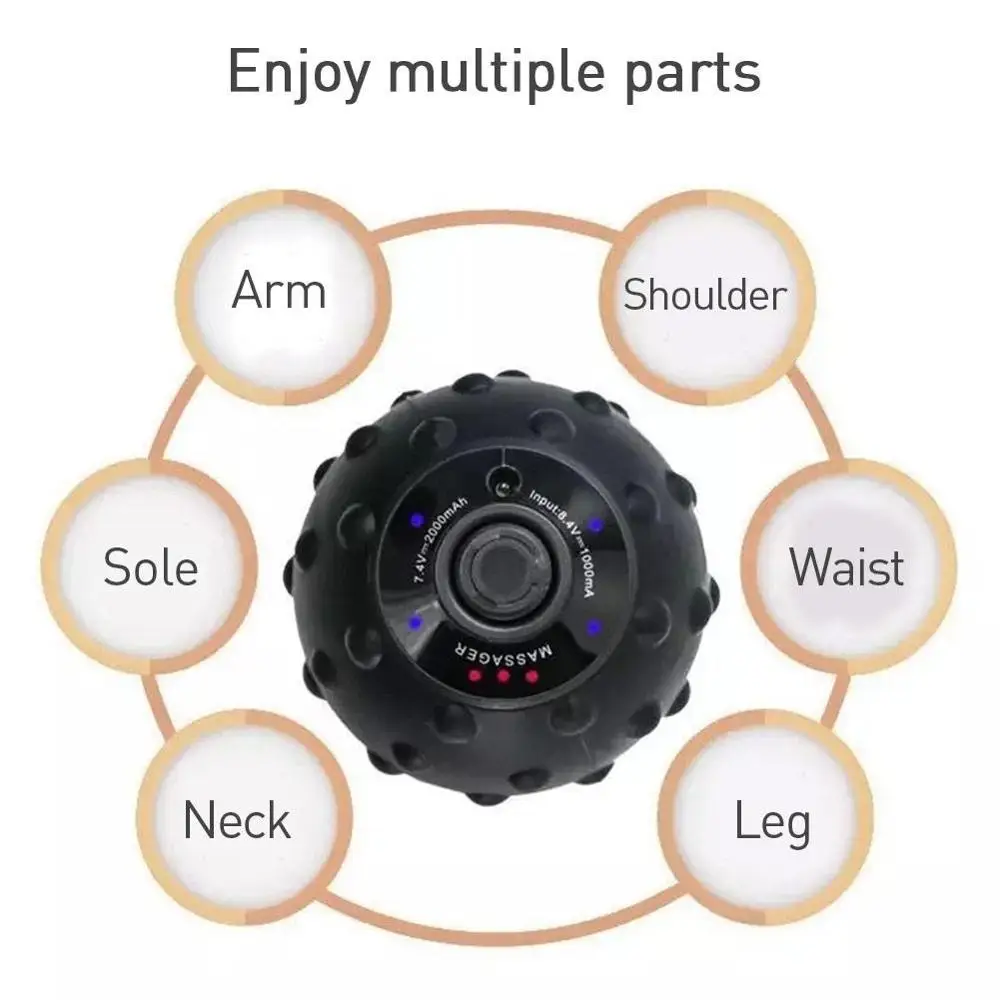 
Custom OEM 4 Speed Textured Surface With Massage Knobs Foot Vibrating Massage Ball 