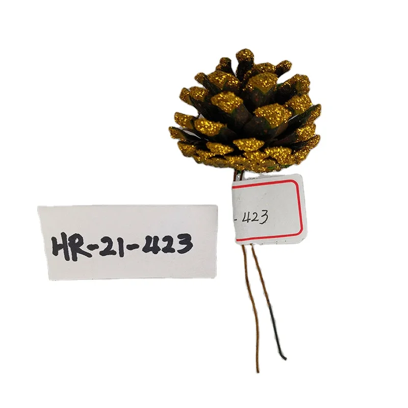 Wholesale Christmas Decoration Natural Dried Glitter Pine Cones Christmas Tree Ornaments For Decoration