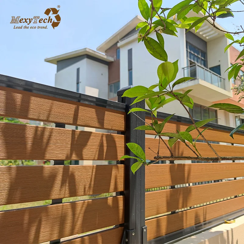 Wood like no fading composite garden fence wpc slat fence euro style easy install wpc railing