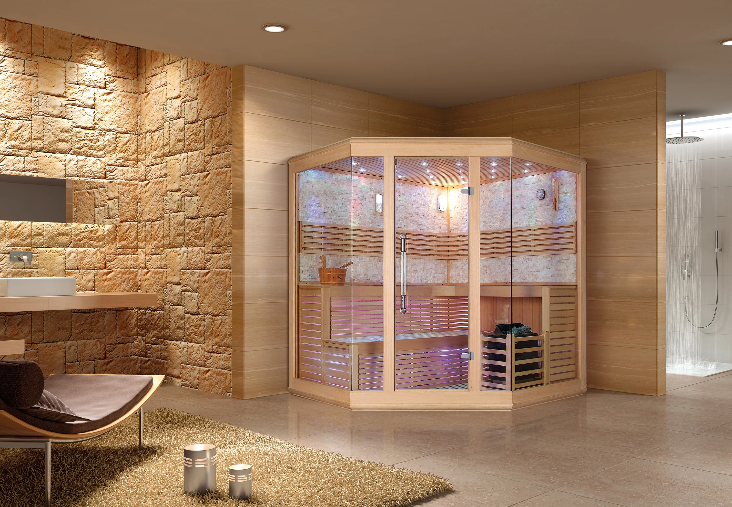 MEXDA Hot sale Red Cerda luxury Sauna room indoor wooden house WS-1211(CE)