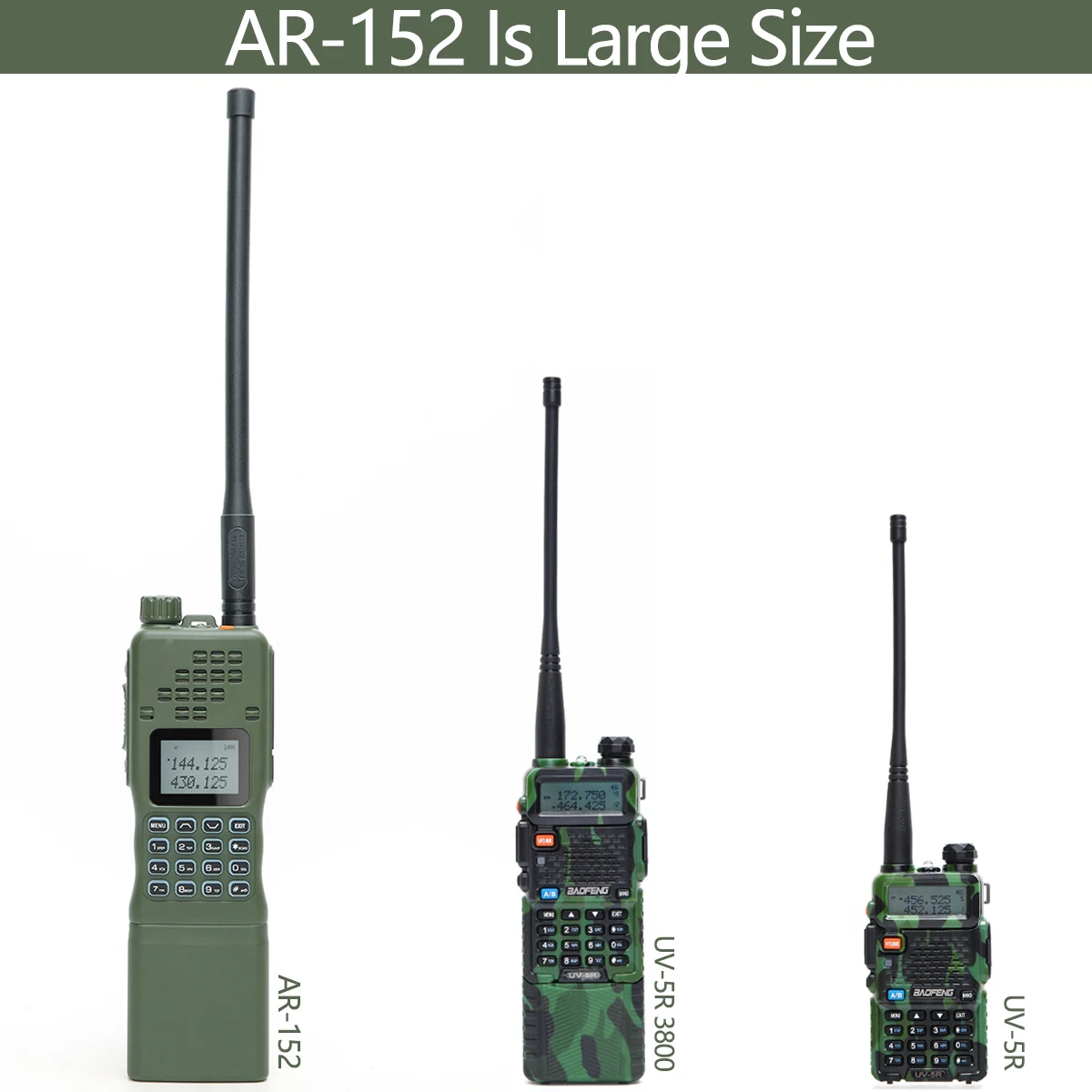 Baofeng AR-152 Walkie Talkie Dual Band 136-174/400-520MHz Ham Radio 15W Powerful 12000mAh Tactical Game AN /PRC-152 Radio
