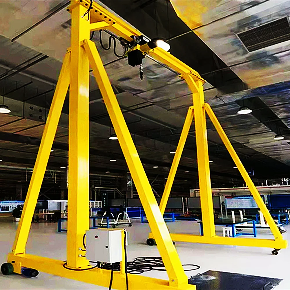 1 Ton Motorized Free Move Electric Small Gantry Crane with Chain Hoist