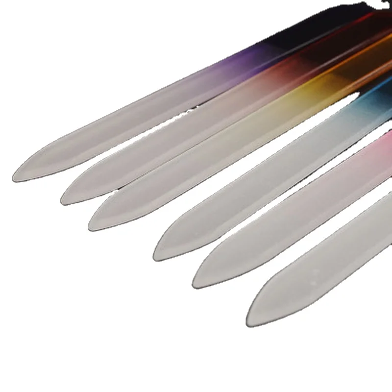 Fashion durable glass nail file private label brand high quality custom printed professional nailfile