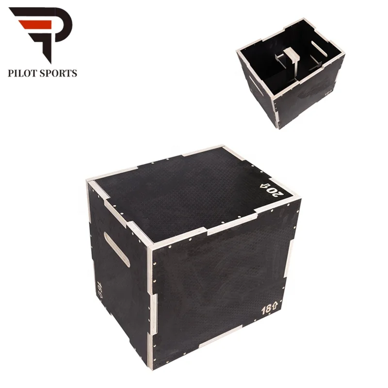 PILOT SPORTS Wood Jump Box Fitness Exercise Equipment Wood Plyo box plyometric jump box plyobox
