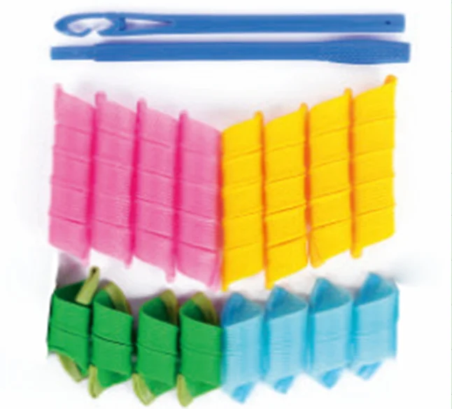 Heatless Curlers No Heat Spiral Curls Hair Curlers Styling Kit with 2 Pieces Styling Hooks for Most Kinds of Hairstyles