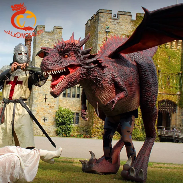Adult dinosaur costume walking Dragon suit