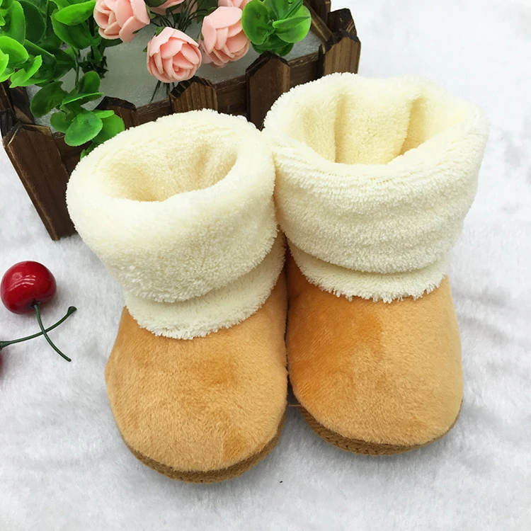 
Unisex soft sole warm girls boys infant booties winter plush baby Socks boots wholesale Toddler Newborn Crib Shoes 