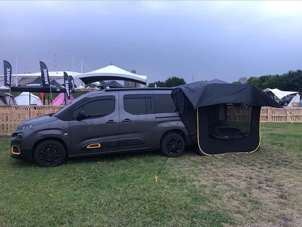 Black Water Proof Anti-uv Cube Pop-up Cabin Car Rear Tent Car Tail Tent Pop Up Suv Car Tailgate Tent