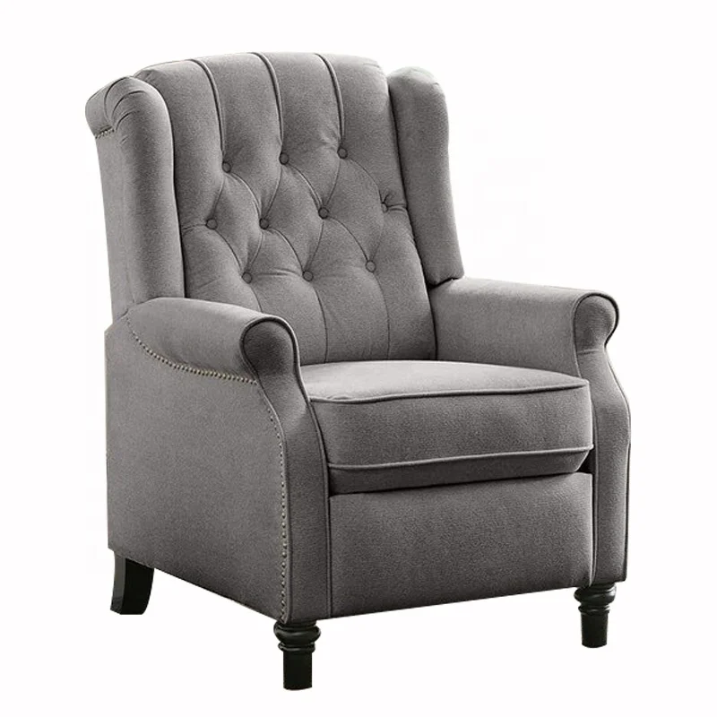 living room home furniture cotton fabric manual push back recliner chair sofa