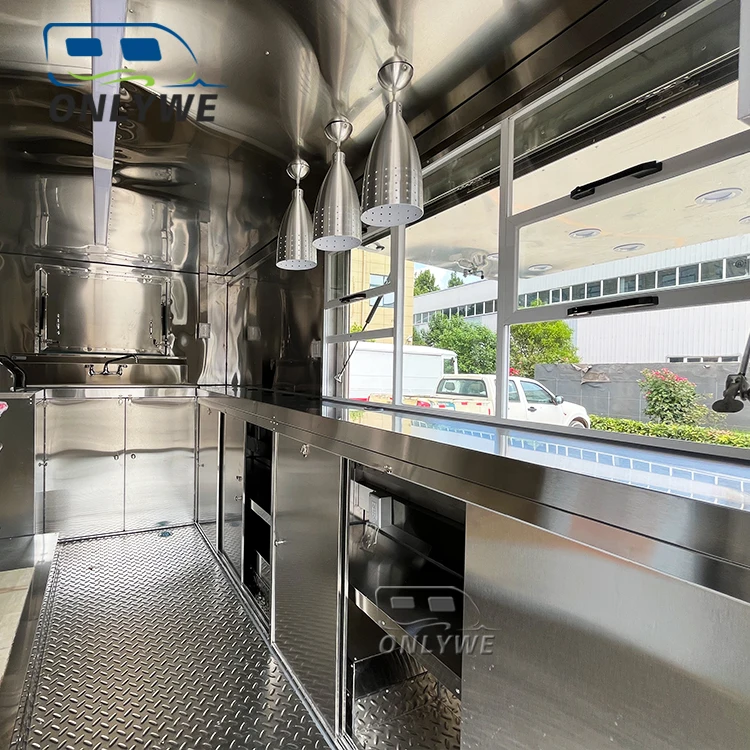 Commercial Mobile Fruit Bubble Tea Food Cart Trailer Beverage Green Mobile Coffee Slushy Orange Juice Snack Machine Food Truck