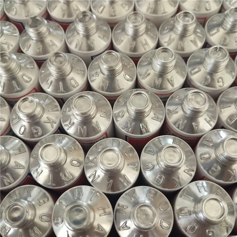 Embossing Logo Aluminum Tube Packing Bottom Filling AB Glue Sealant Aluminum Tube 50ml