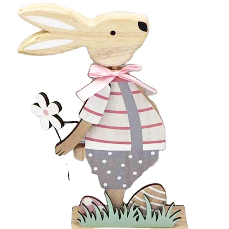 Popular Cactus Export Wooden Rabbit Crafts Supplier Supplier Kids Wood Crafts Accessories