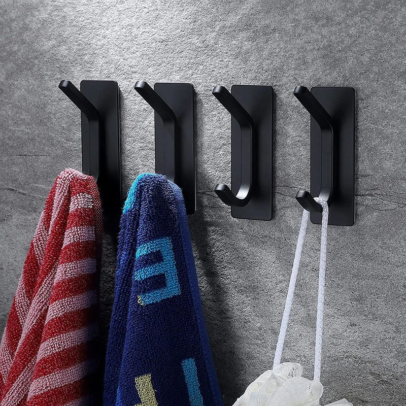Bathroom Bedroom Towel Hook Organisation Stainless Steel Wall Mounted Sticky Coat Cloth Hanger Hook