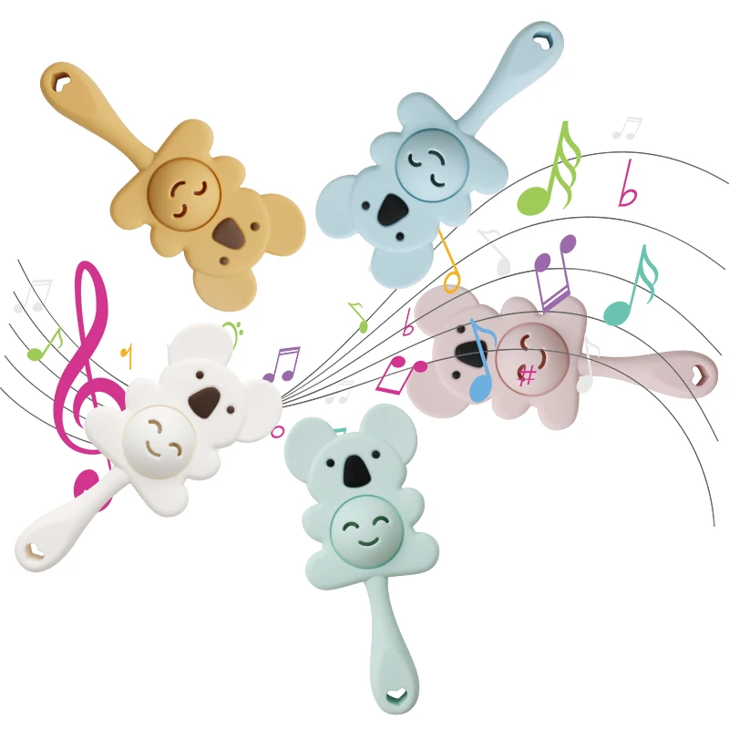 New arrival silicone manufacturer wholesale food grade baby silicone teething toys koala rattle teethers for  kids