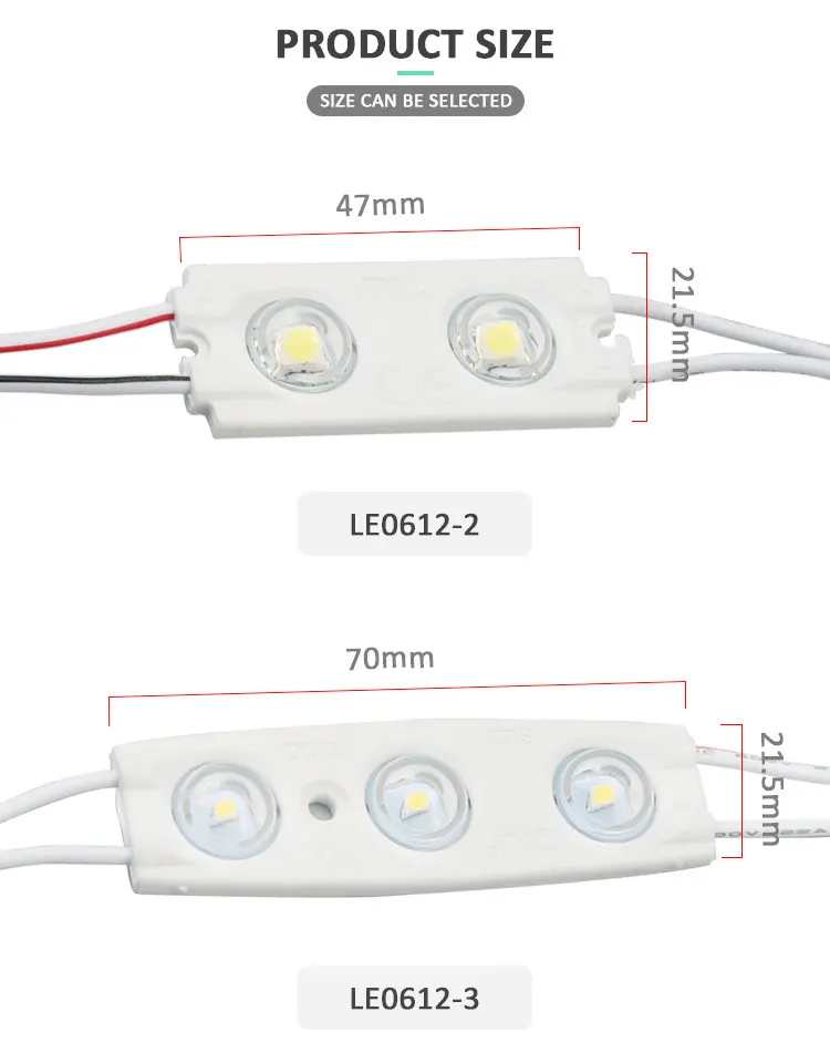 Постоянный ток DC12V IP65 Открытый водонепроницаемый 3led 2835 SMD светодиодный модуль с