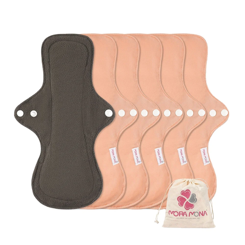 Moramona feminine hygiene reusable sanitary napkins pads OEM High Absorbent Bamboo cloth menstrual pads women
