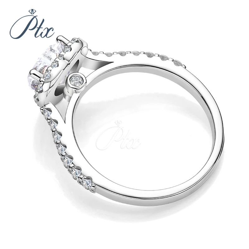 Heart shape halo design 1 carat 925 silver material VVS diamond women moissanite ring