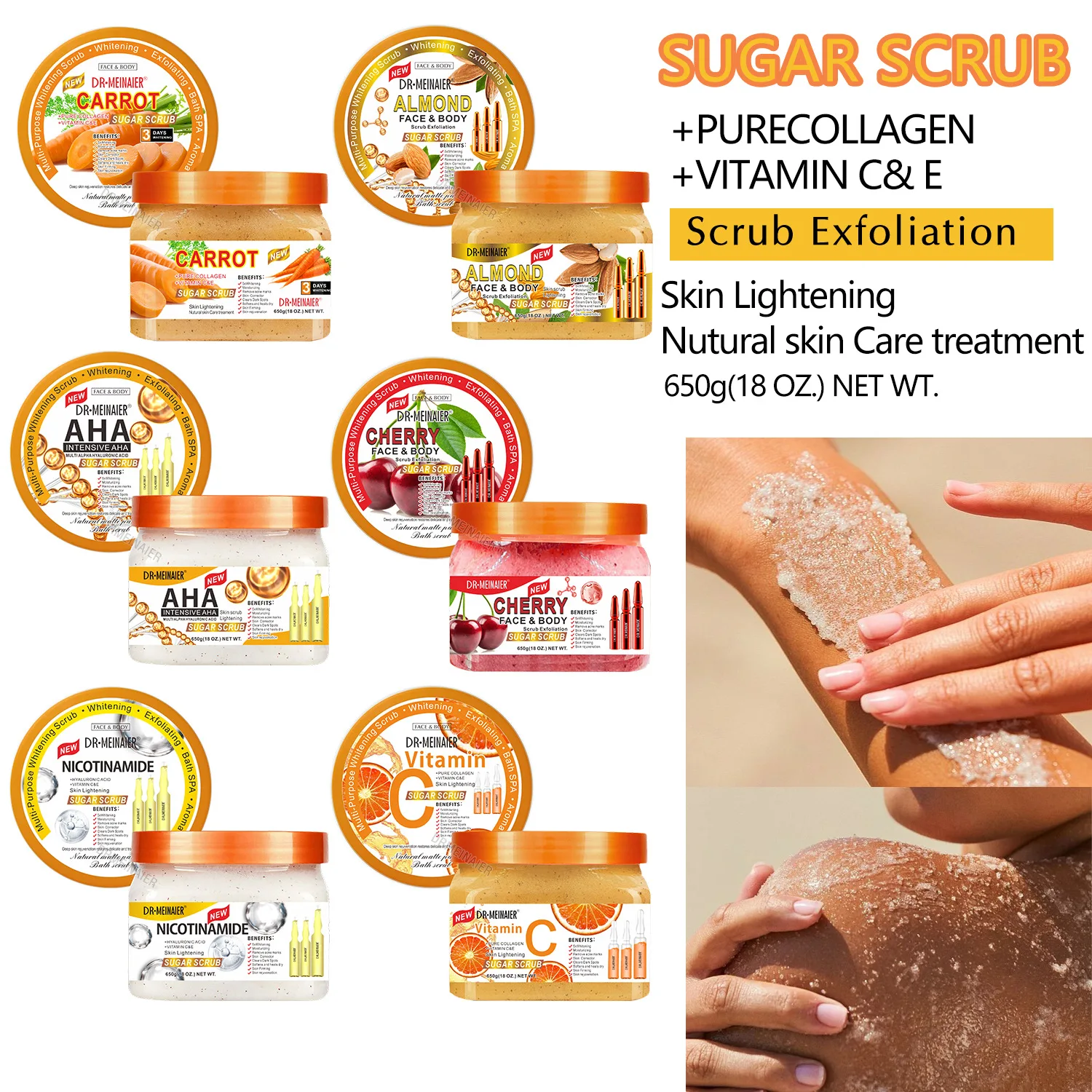 Hot Sale Natural Ice Cream Bath Scrub Hydrating Exfoliating Bath Face Body Whitening Scrub