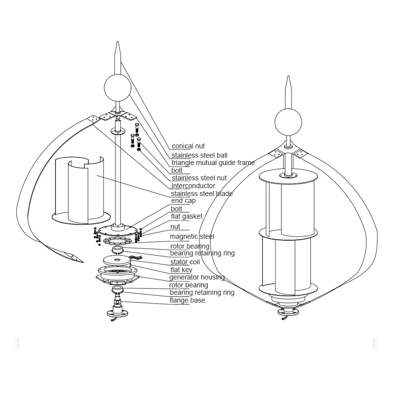 Hot!! High efficiency cheap price 24v 48v 3KW 2KW 1KW 500w 300w 200w 800w  portable vertical small wind