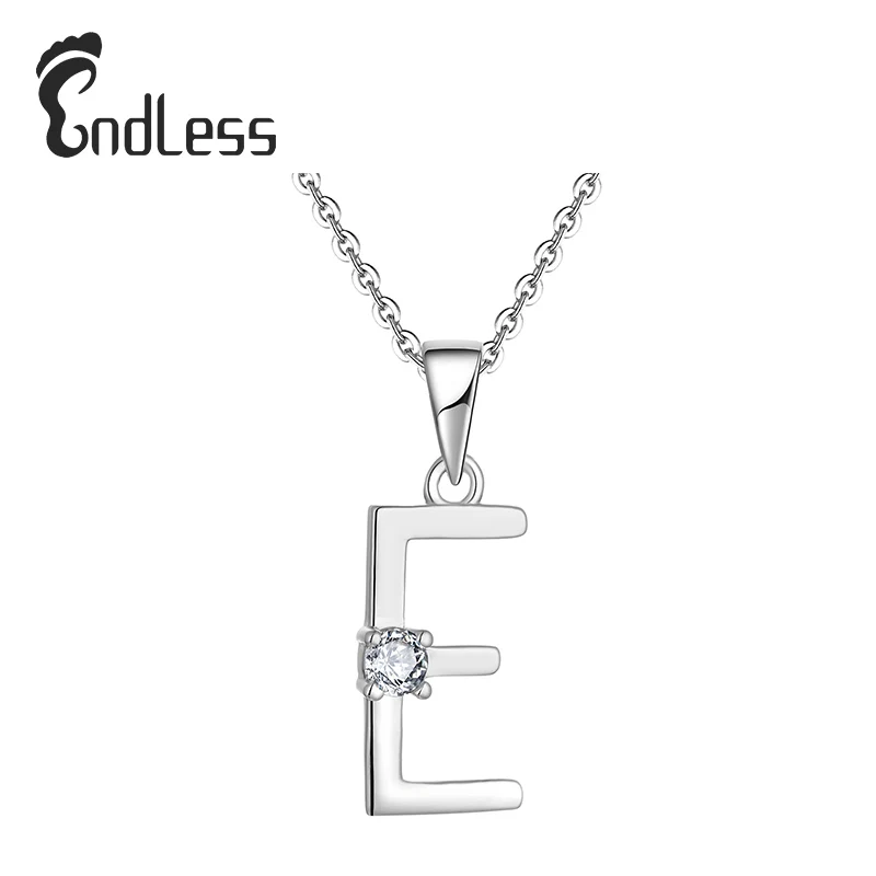 Hot selling personalized boutique jewelry 925 sterling silver zircon necklace retro letter charm necklace for women