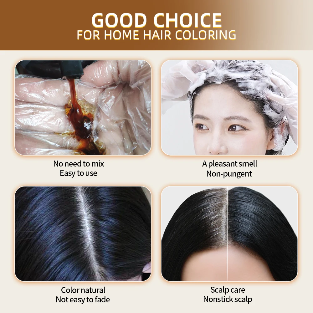 Chinese factory best wholesale price Meidu brands semi permanent ammonia free herbal natural hair color dye shampoo for men