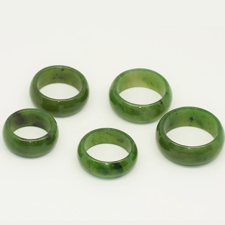 rings jewelry women natural gemstone wholesale green jade ring fashion design jade band ring