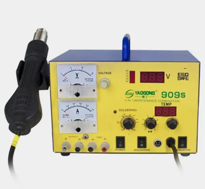 909 hot air gun soldering station stabilized power supply 15V iron three in one digital display constant temperature desoldering