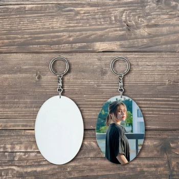 Diy Digital Photo Keychain PBT Plastic Double Sided Blank Keychains Zinc Alloy Metal Sublimation Keychain