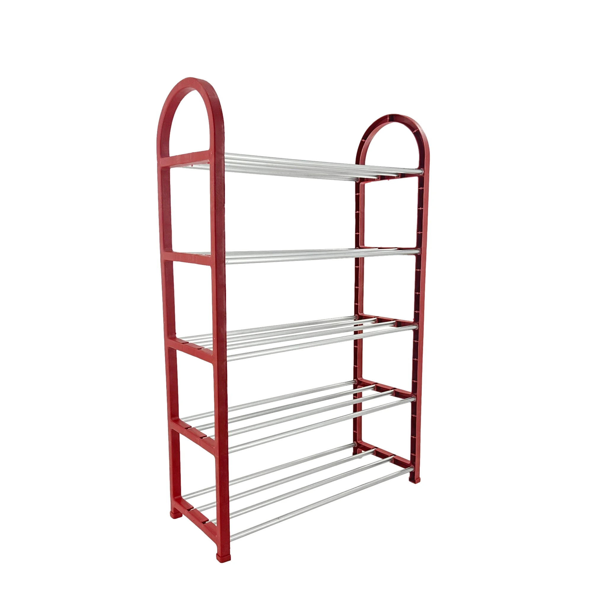 4 Tier Multifunctional Home Shoe Organizer Storage Shelf Foldable Plastic Metal Tube Shoe Rack Cabinet