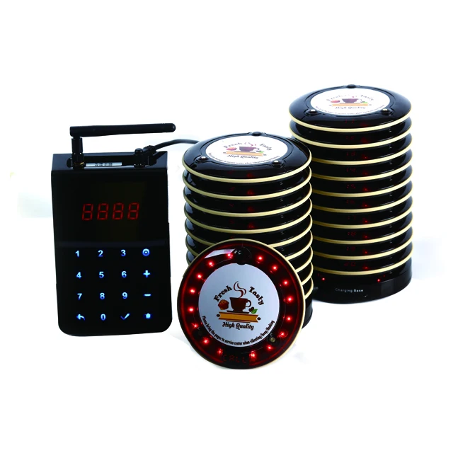 Wireless paging system for fast food restaurant cafe queue catering pager device