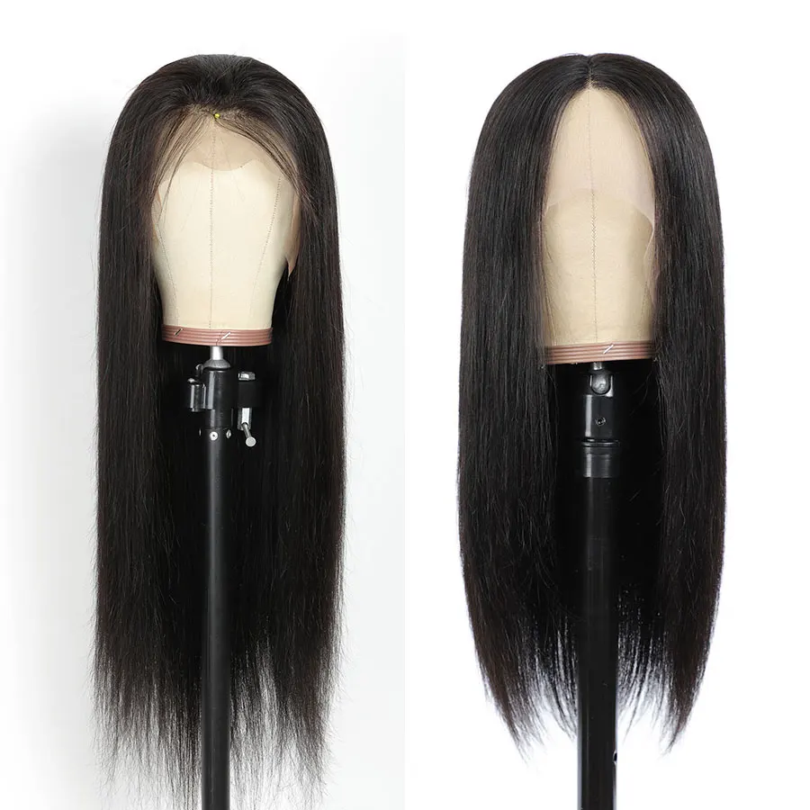 Swiss Lace Frontal Straight Wig Vendor Natural Color Raw Unprocessed Brazilian 100% Cuticle Aligned Human Hair Lace front Wig