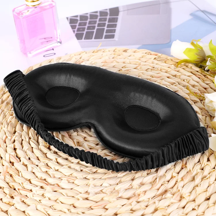 Cheaper Custom 16mm 19mm 22mm Nature Soft silk eyemask adjustable strap gift set lash silk eye masks for Travel