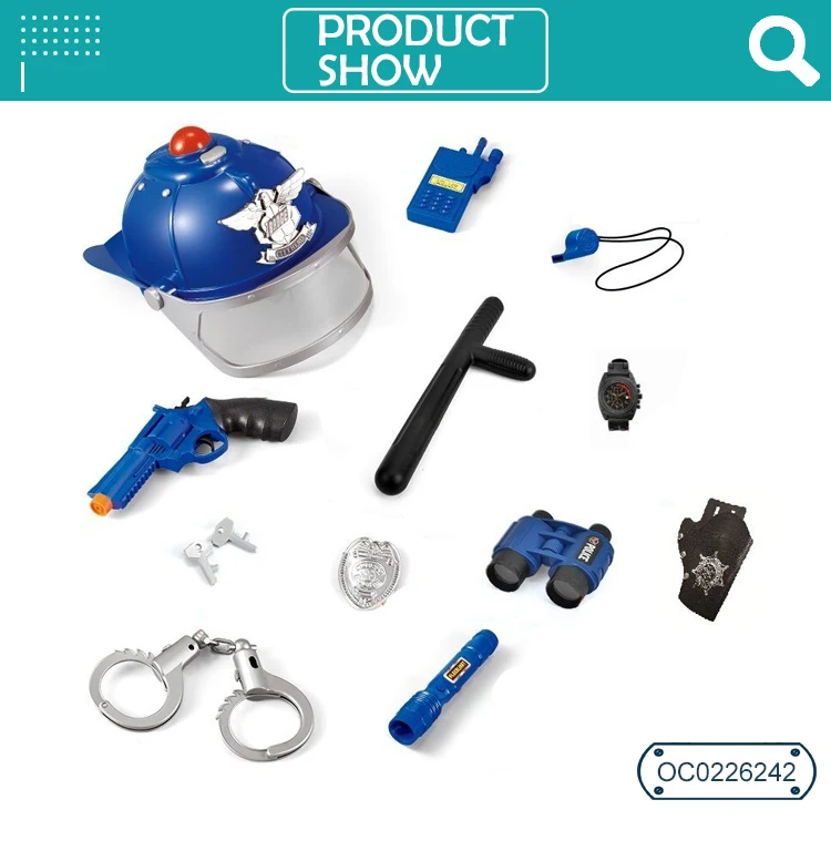 Boys Pretend Play Toy Plastic Gun Hand Cuffs Tools Set Toy