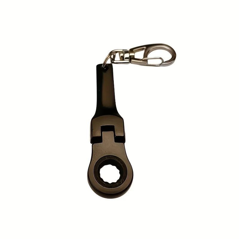 Adjustable Flex-Head Stubby Ratcheting Combination Wrenches keychain Toy Spanner Keychain Key Ring 10mm Wrench Ratchet Keychain