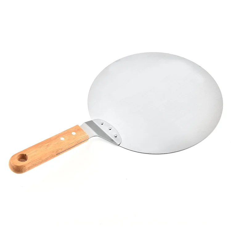 Wood Handle Round Shape Pizza Peel Shovel Folding Pizza Turning Shovel 10 Inch Pizza Server