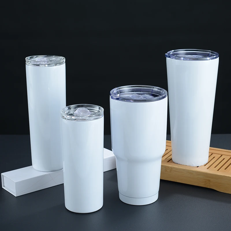  sublimation blanks white tumbler 20oz skinny stainless steel 12oz wine 30oz