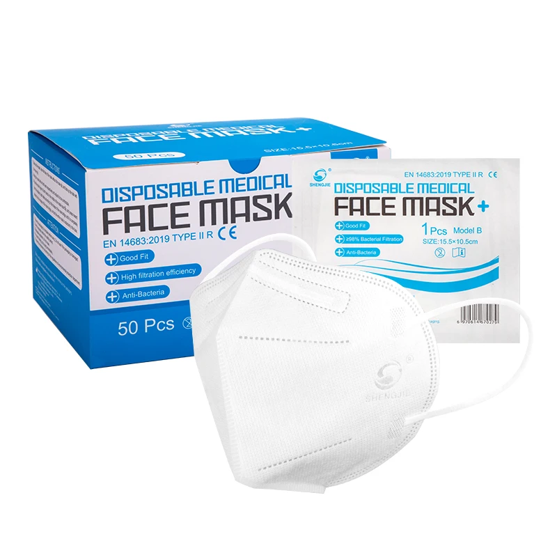 
SHENGJIE CE White Wholesales Medical KN95 Mask Protection Disposable 3Ply non woven Face Mask 