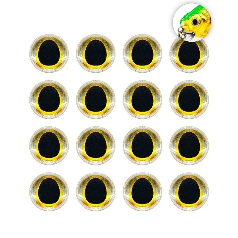 Fishing Lure Eyes 3mm-6mm 3D Fly Tying Eyes Realistic Fishing Eye for Making Fishing Bait Crafts DIY Materials