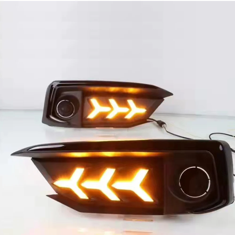 Auto Daytime Running Light LED DRL Front Foglight Head Fog Lamp Reflector Body Kit Upgrade Accessories For Honda Civic 2019